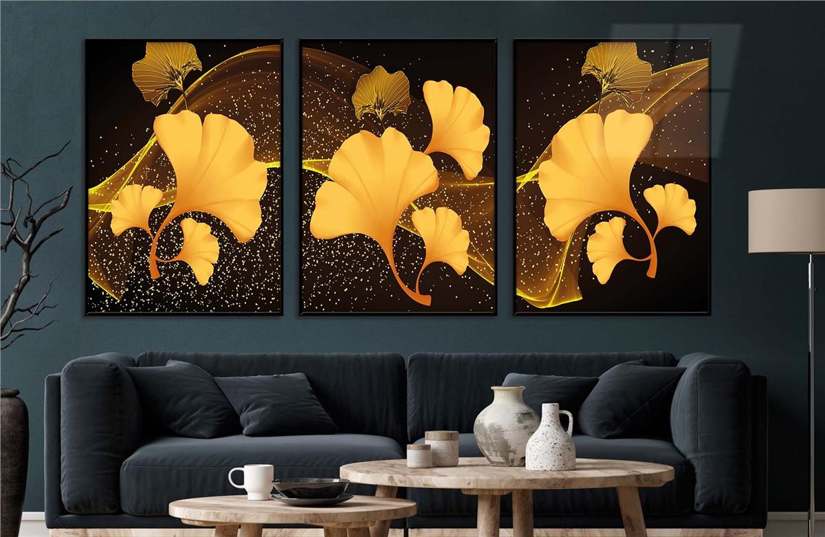 Alüminyum Çerçeveli Sanat Temalı 3'lü Set MDF Tablo 0059