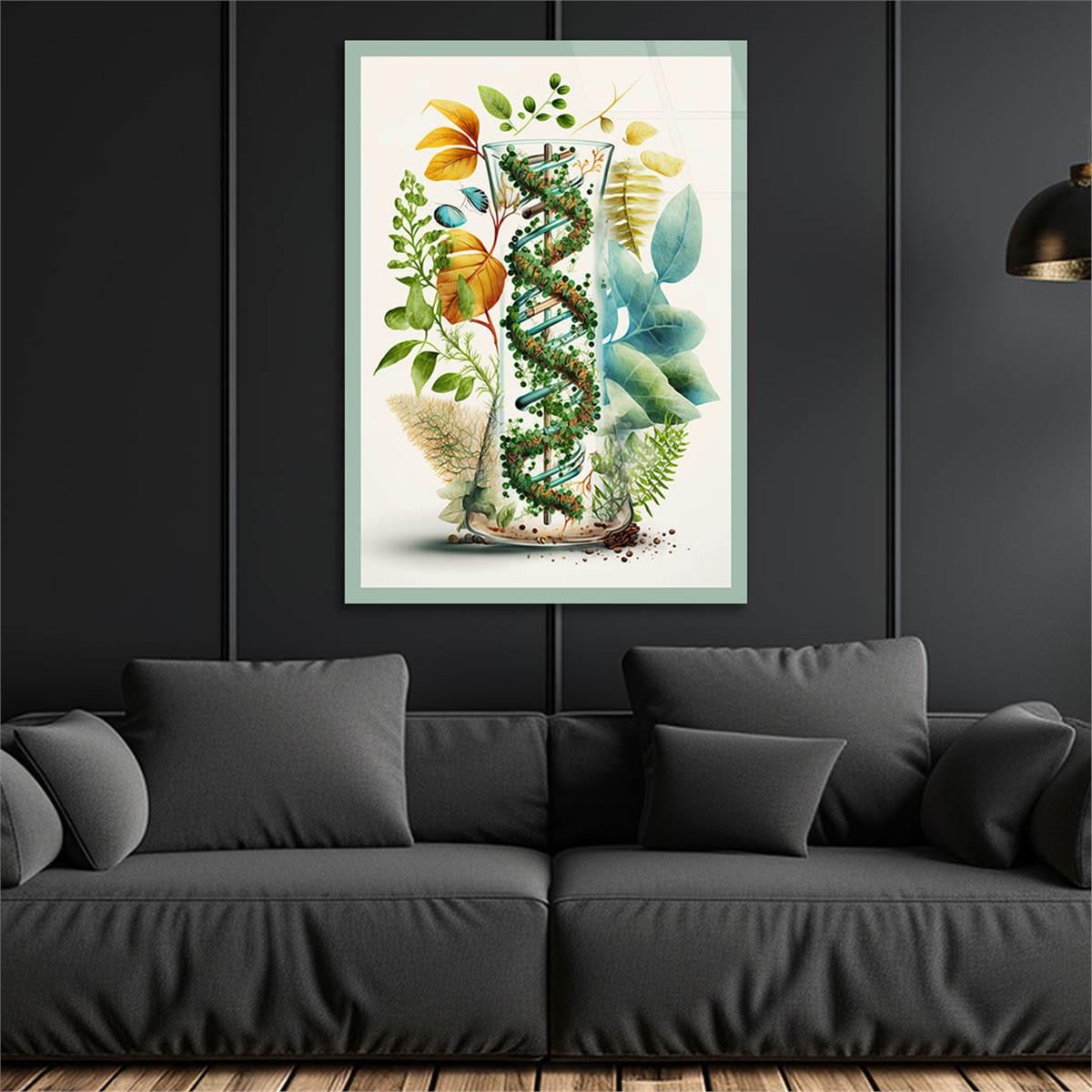 Dikey Sanat Temalı Cam Tablo 395