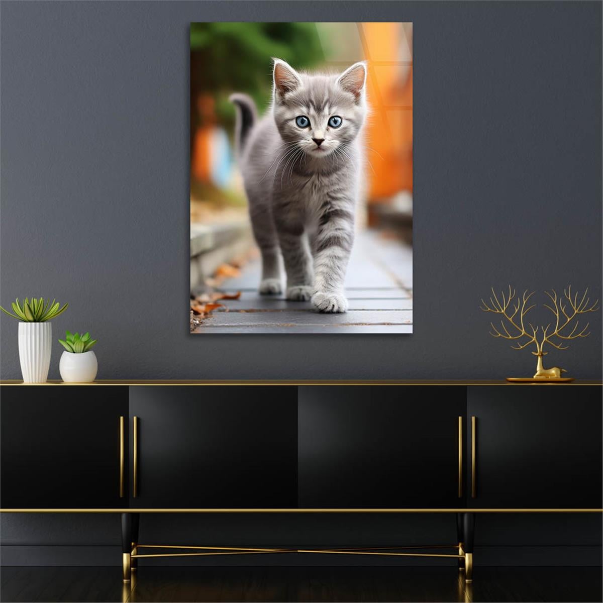 Dikey Doğa Temalı Cam Tablo 414