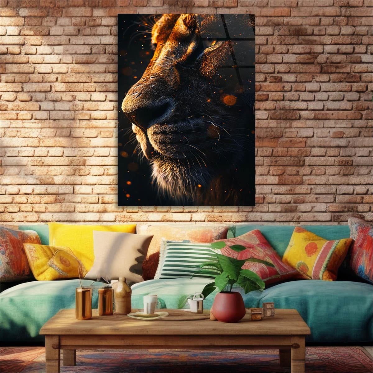 Dikey Doğa Temalı Cam Tablo 303