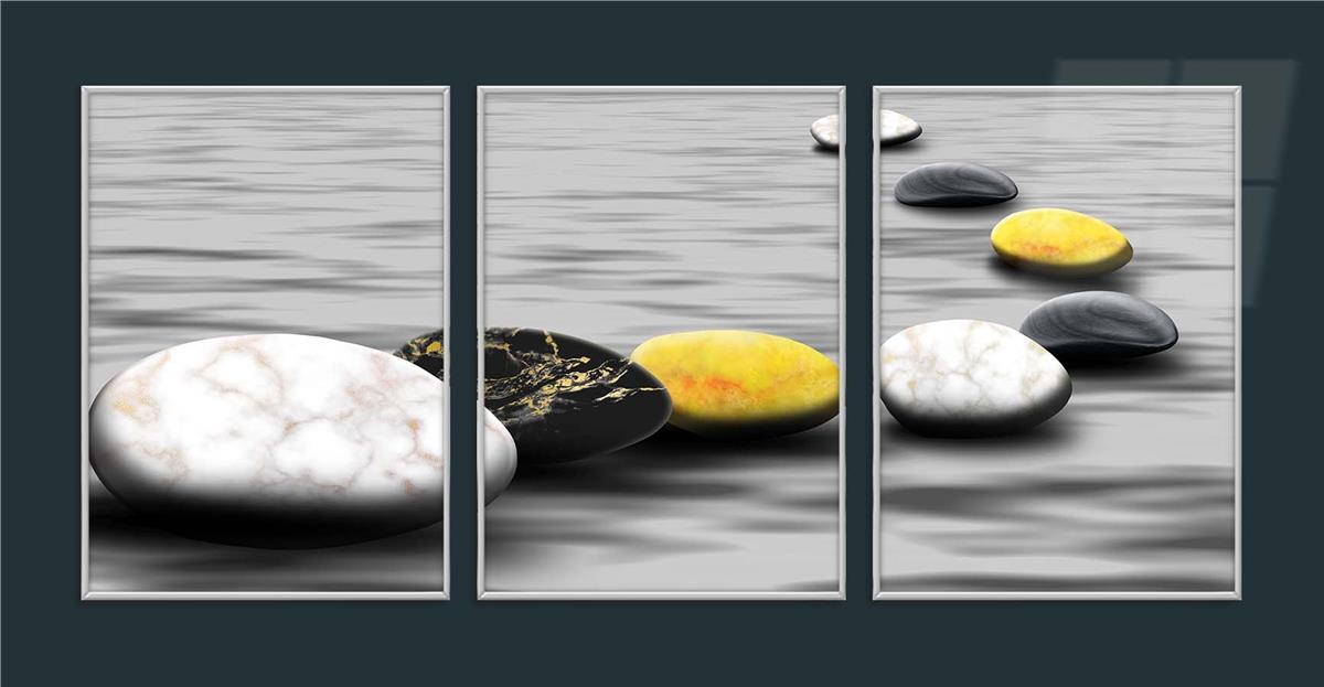 Alüminyum Çerçeveli Sanat Temalı 3'lü Set MDF Tablo 0067