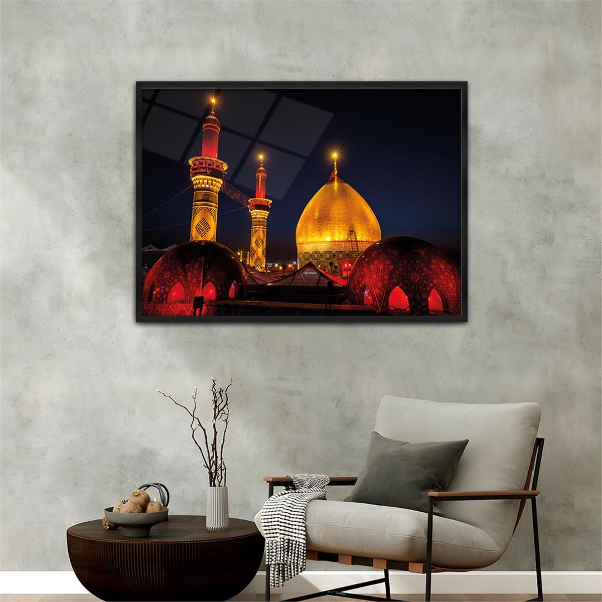 Alüminyum Çerçeveli Dini Temalı Cam Tablo 037