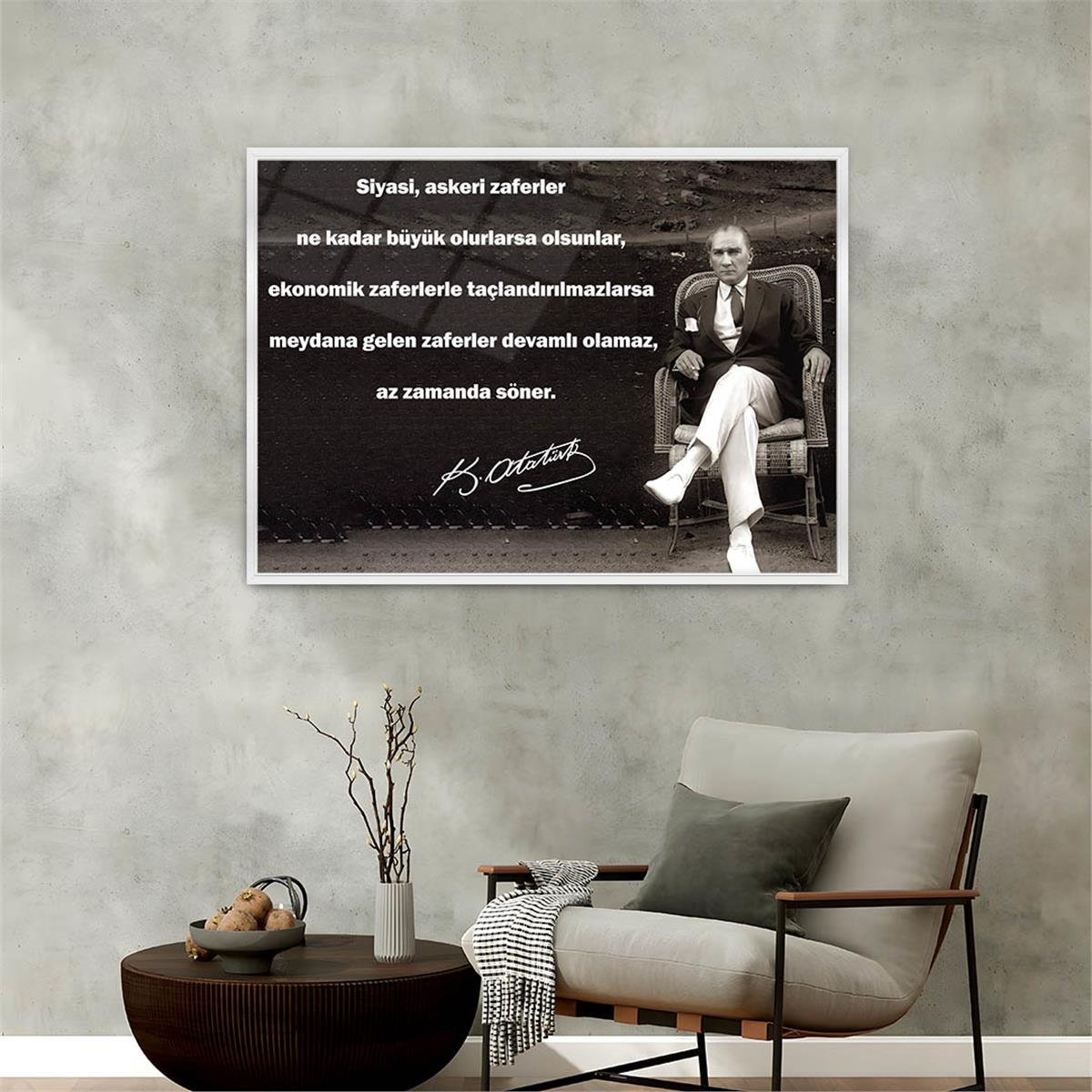 Alüminyum Çerçeveli Vatan Temalı Cam Tablo 038