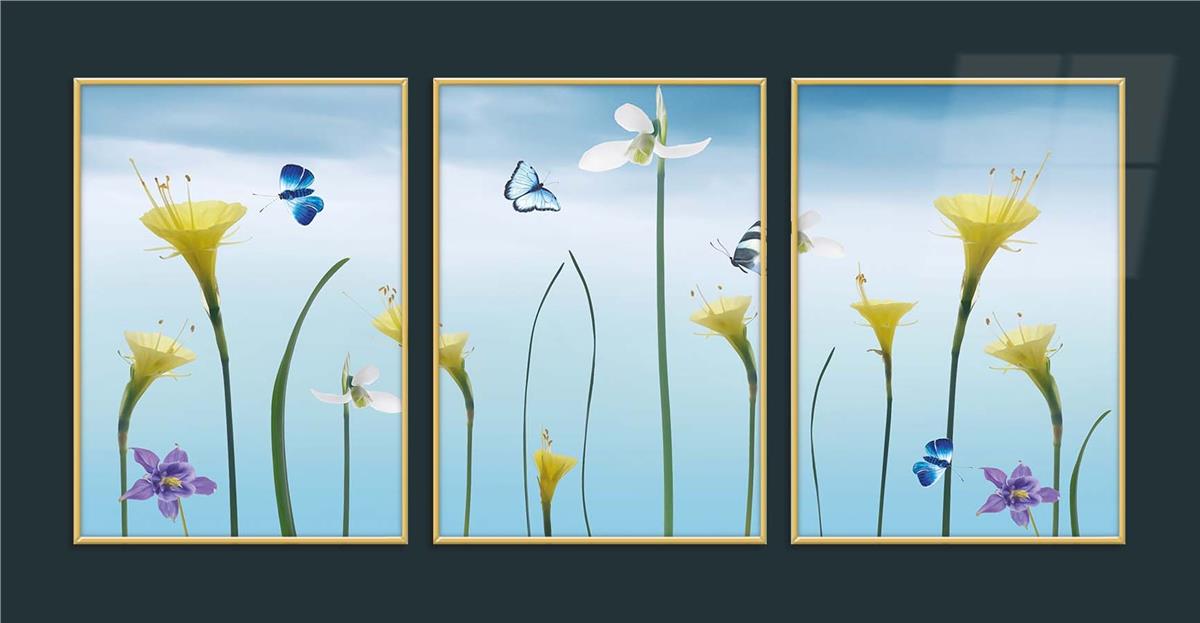 Alüminyum Çerçeveli Sanat Temalı 3'lü Set MDF Tablo 0068