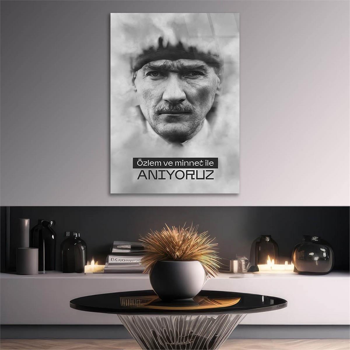 Dikey VatanTemalı Cam Tablo 176