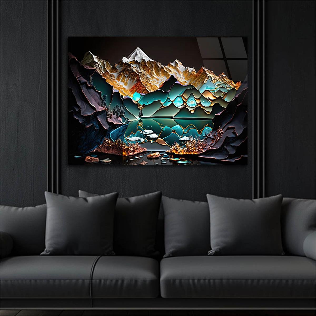 Horizontal Art-Themed Tempered Glass Wall Art 503