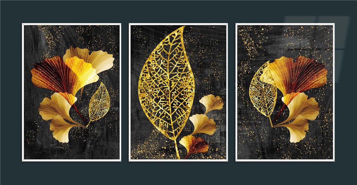 Alüminyum Çerçeveli Sanat Temalı 3'lü Set MDF Tablo 0058