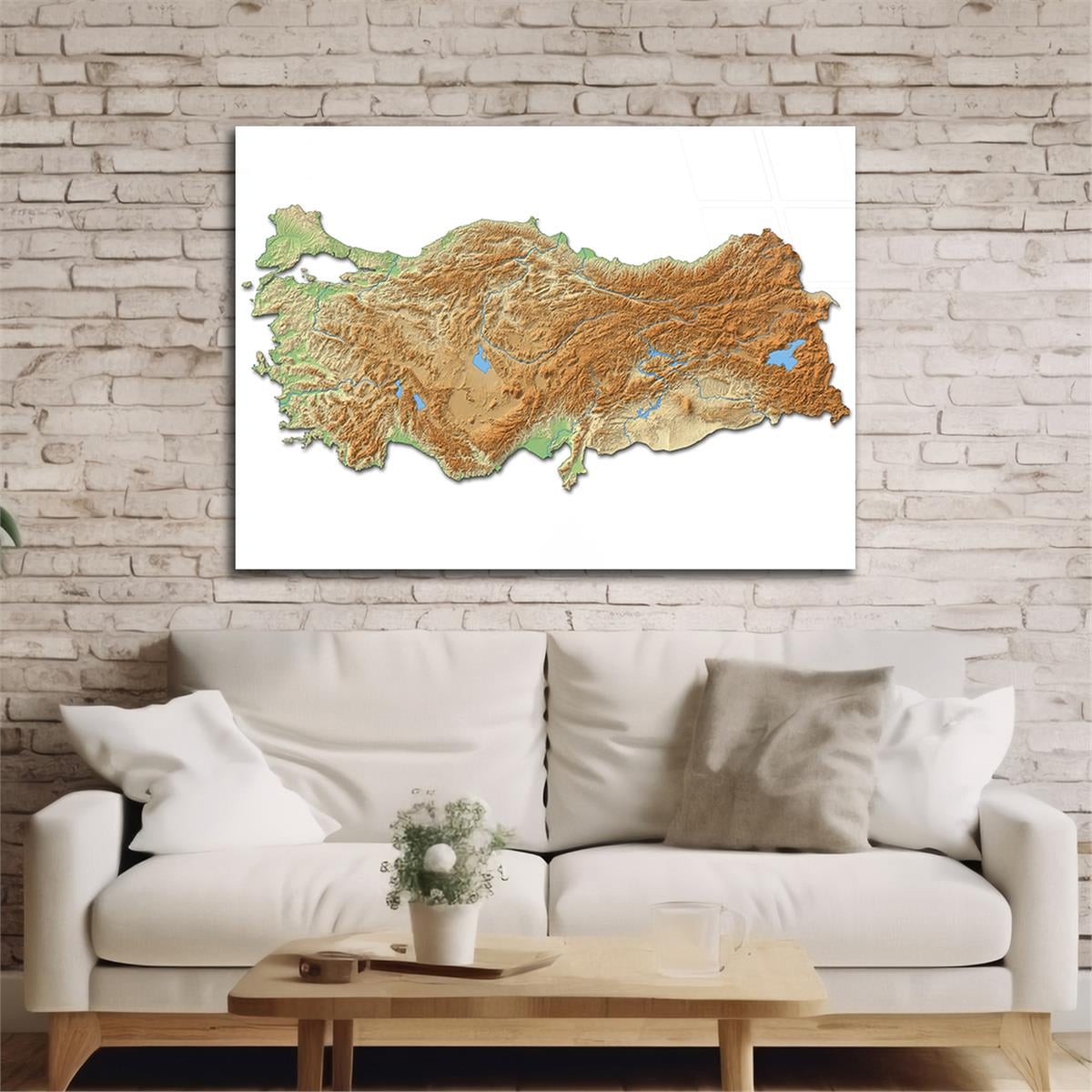 TÜRKİYE MAP Tempered Glass Wall Art