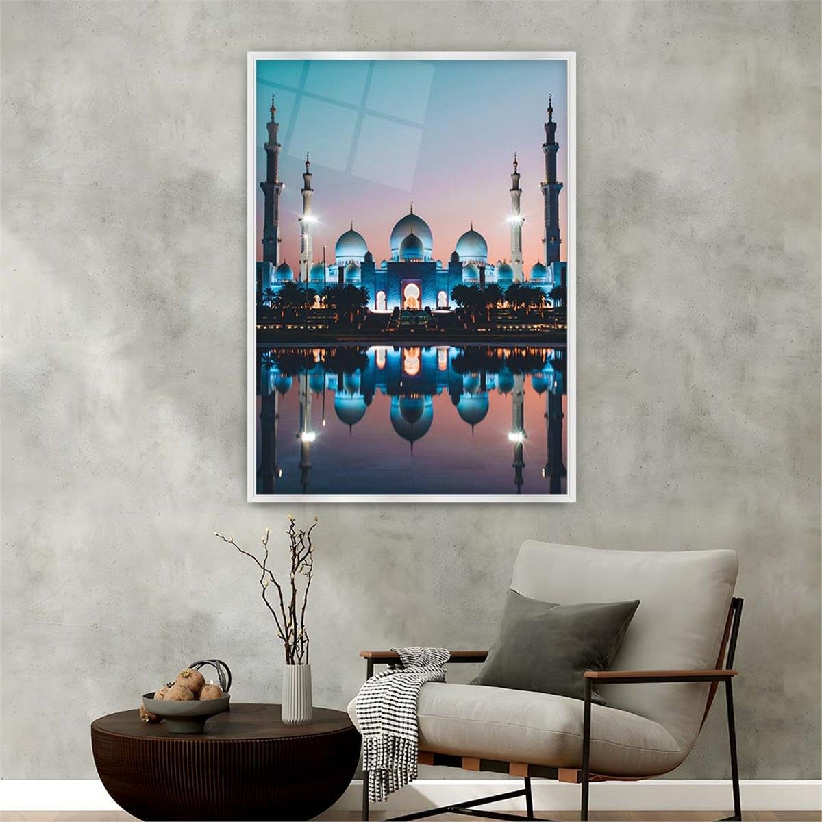 Alüminyum Çerçeveli Dini Temalı Cam Tablo 026