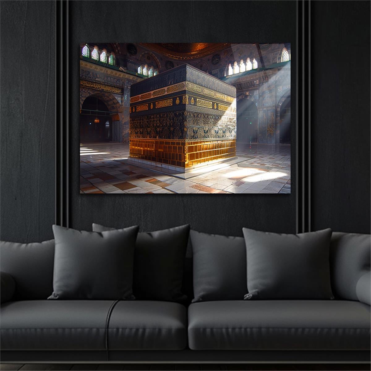 Yatay Dini Temalı Cam Tablo 196