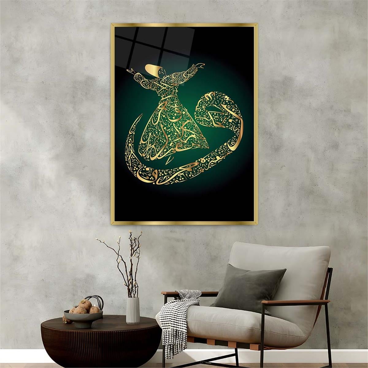 Alüminyum Çerçeveli Dini Temalı Cam Tablo 055