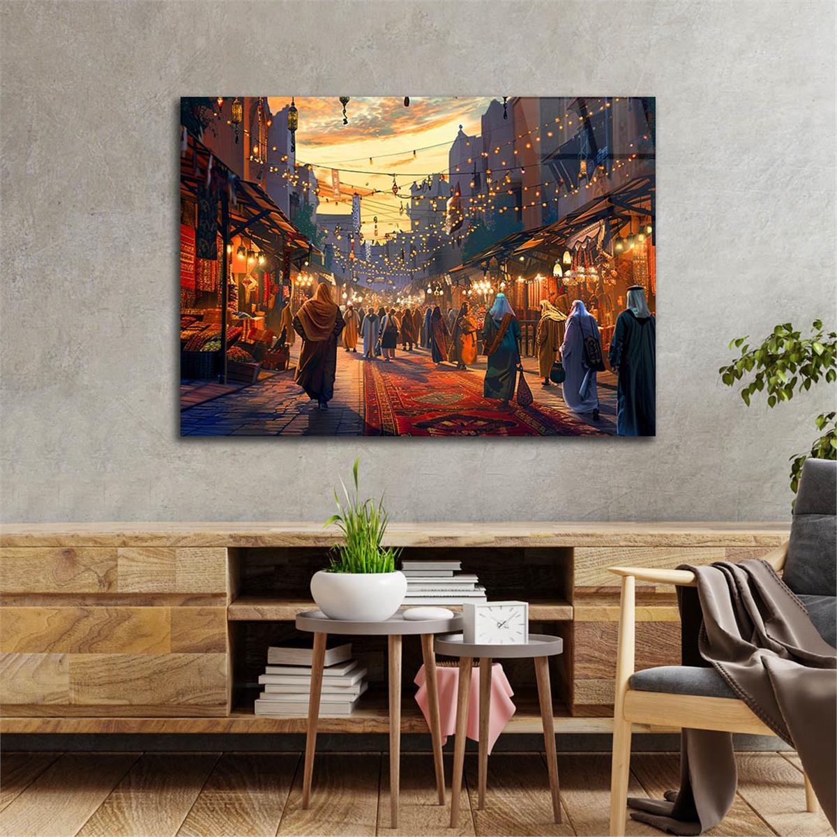 Horizontal Art-Themed Tempered Glass Wall Art 546