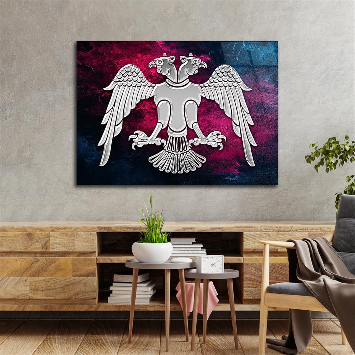 Yatay Vatan Temalı Cam Tablo 165