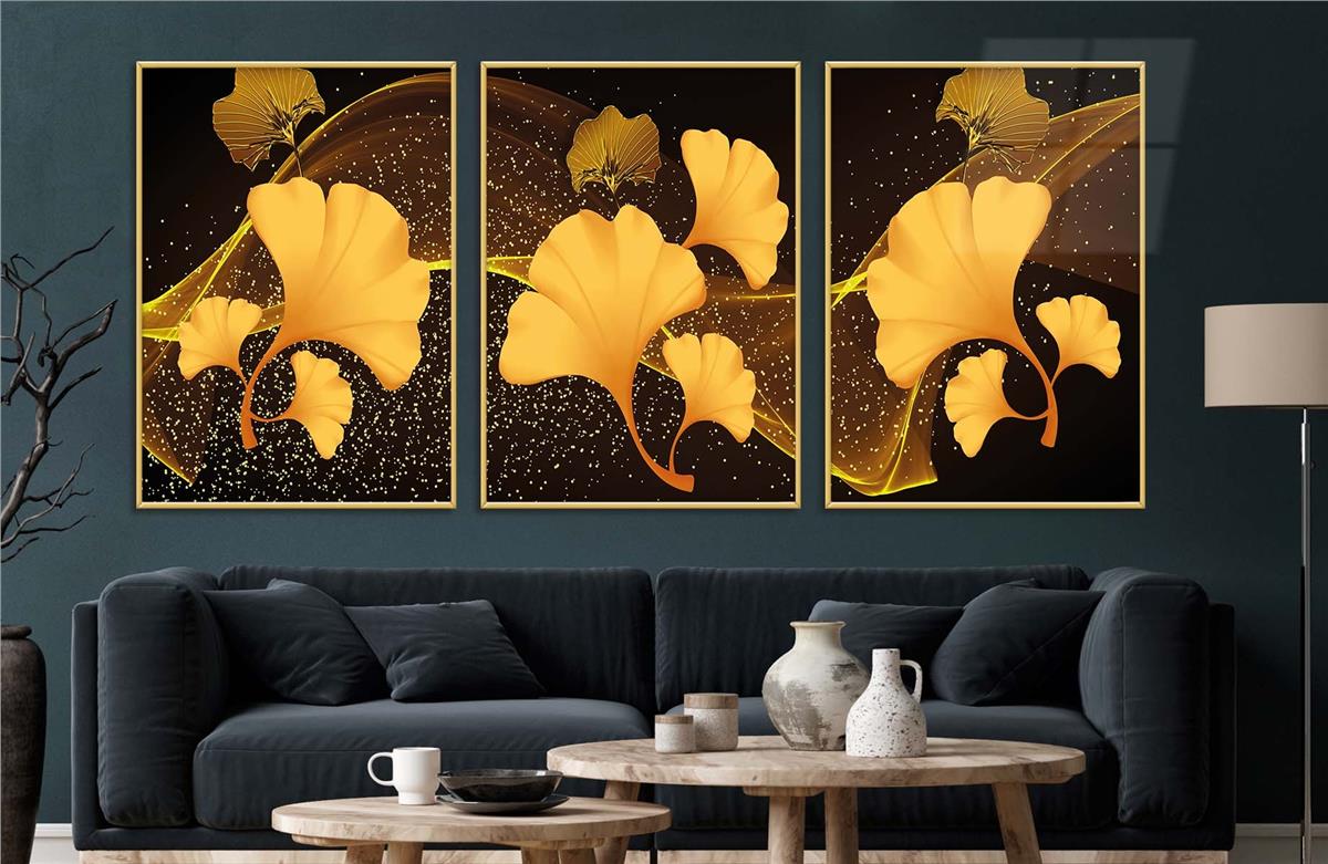 Alüminyum Çerçeveli Sanat Temalı 3'lü Set MDF Tablo 0059