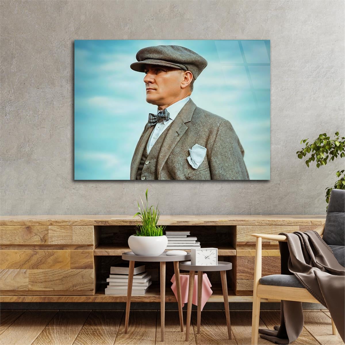 Yatay Vatan Temalı Cam Tablo 143