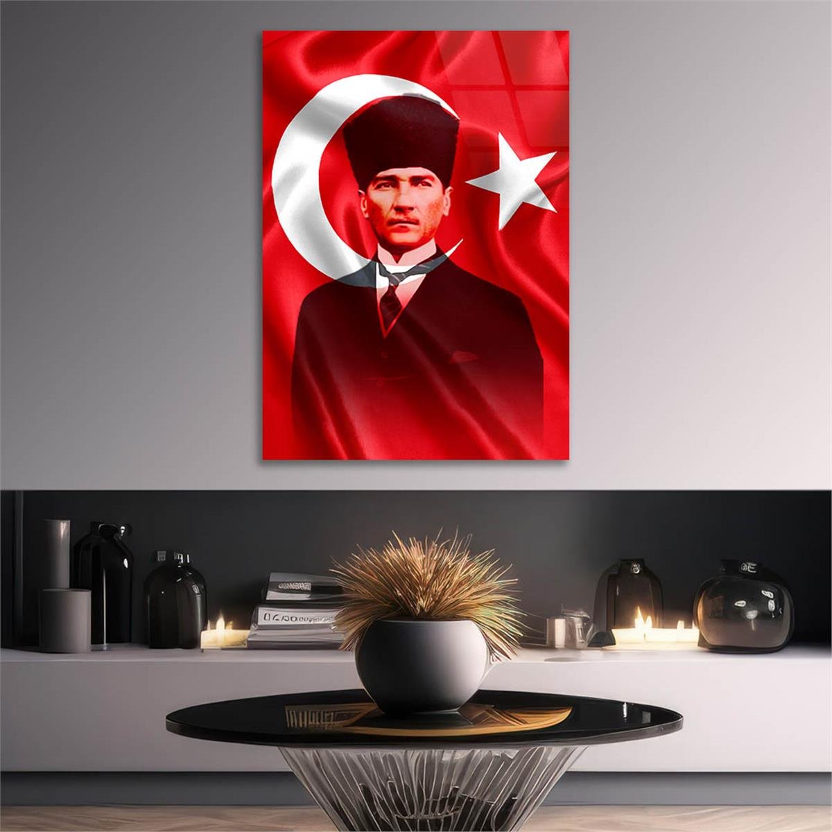 Dikey VatanTemalı Cam Tablo 147