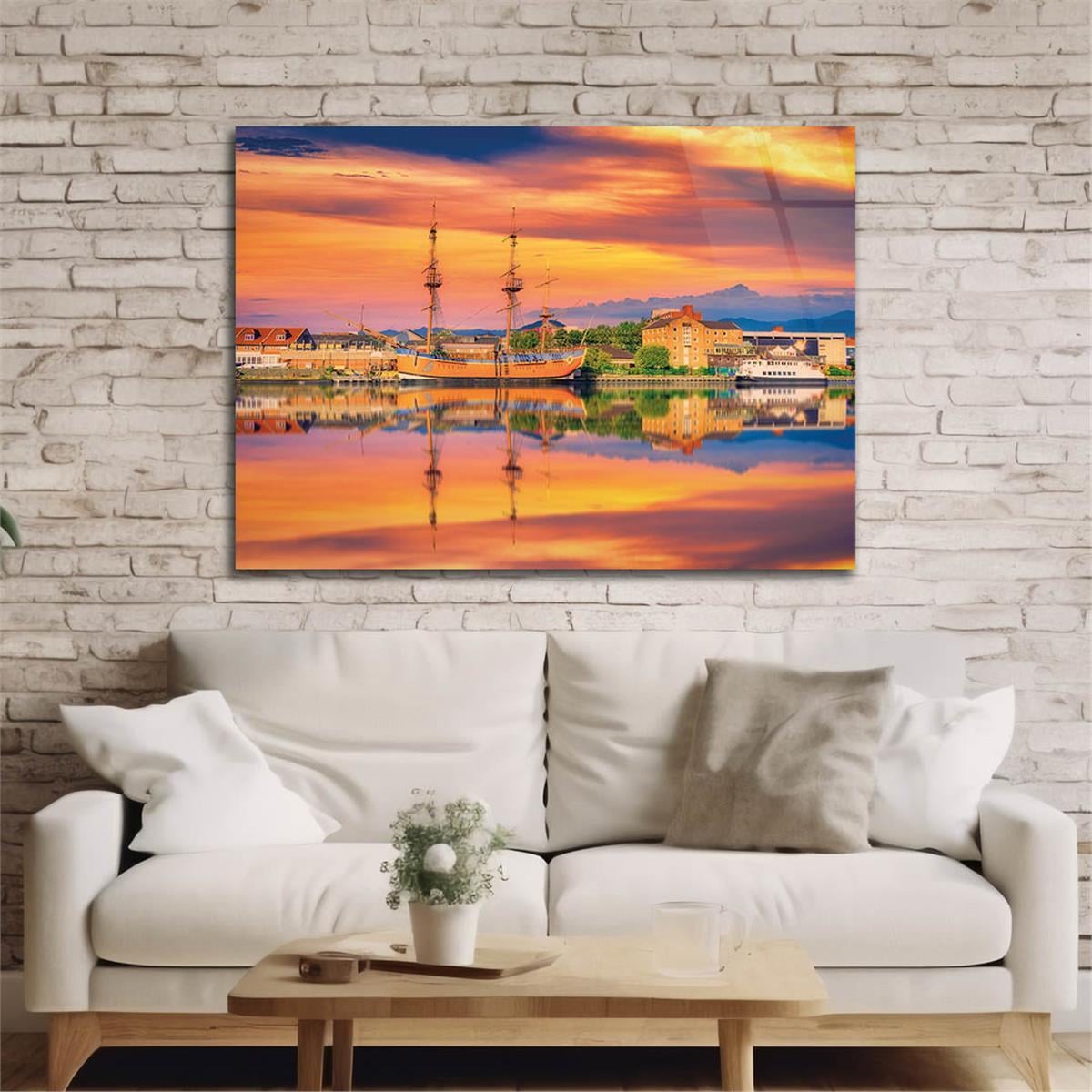 Horizontal Natured-Themed Tempered Glass Wall Art 302