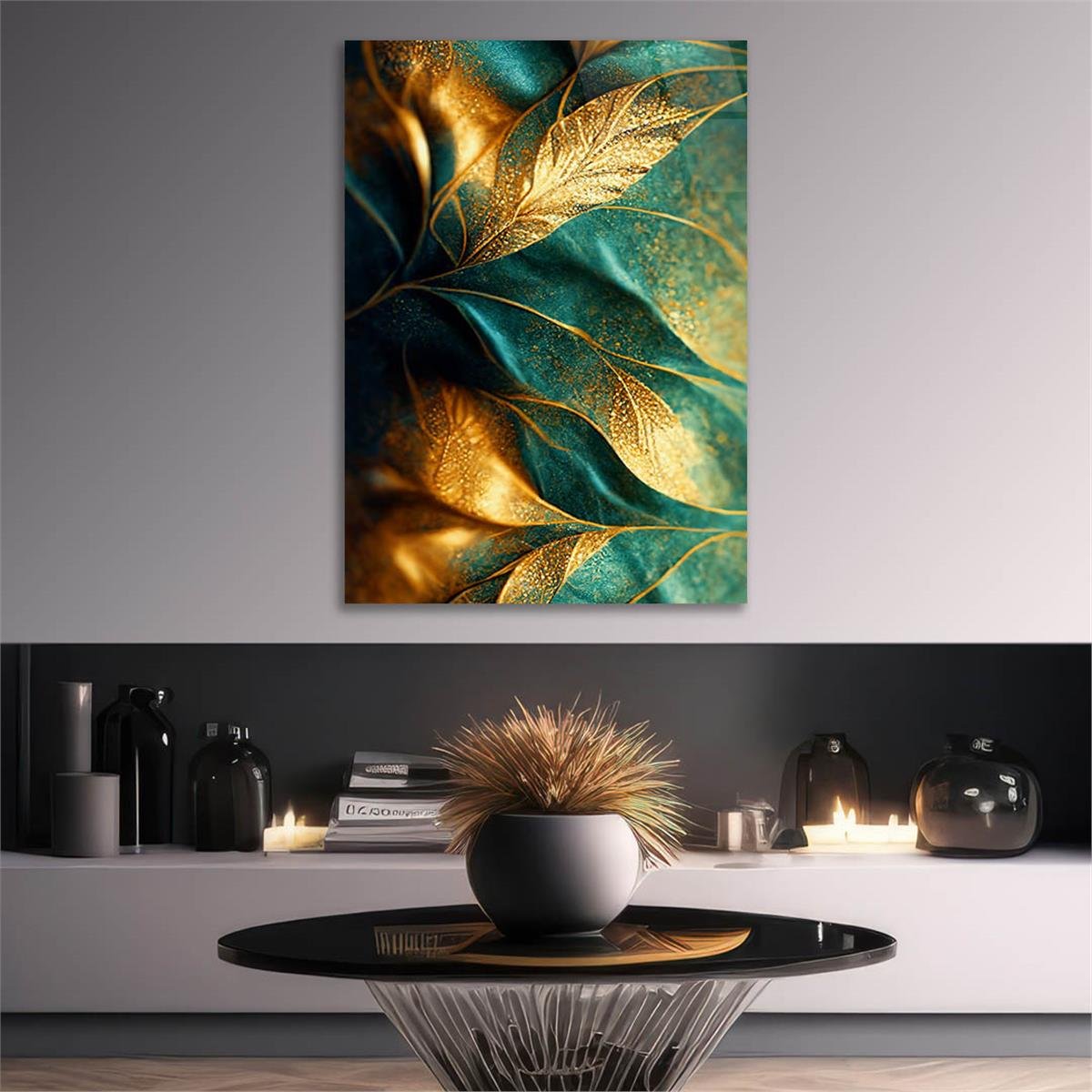 Dikey Sanat Temalı Cam Tablo 563