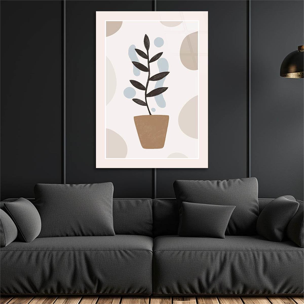 Dikey Sanat Temalı Cam Tablo 374