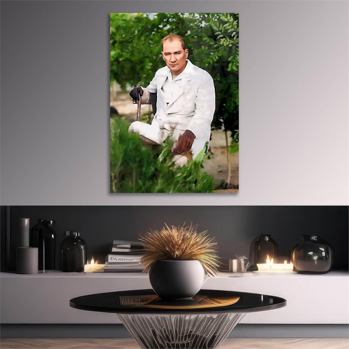 Dikey VatanTemalı Cam Tablo 146