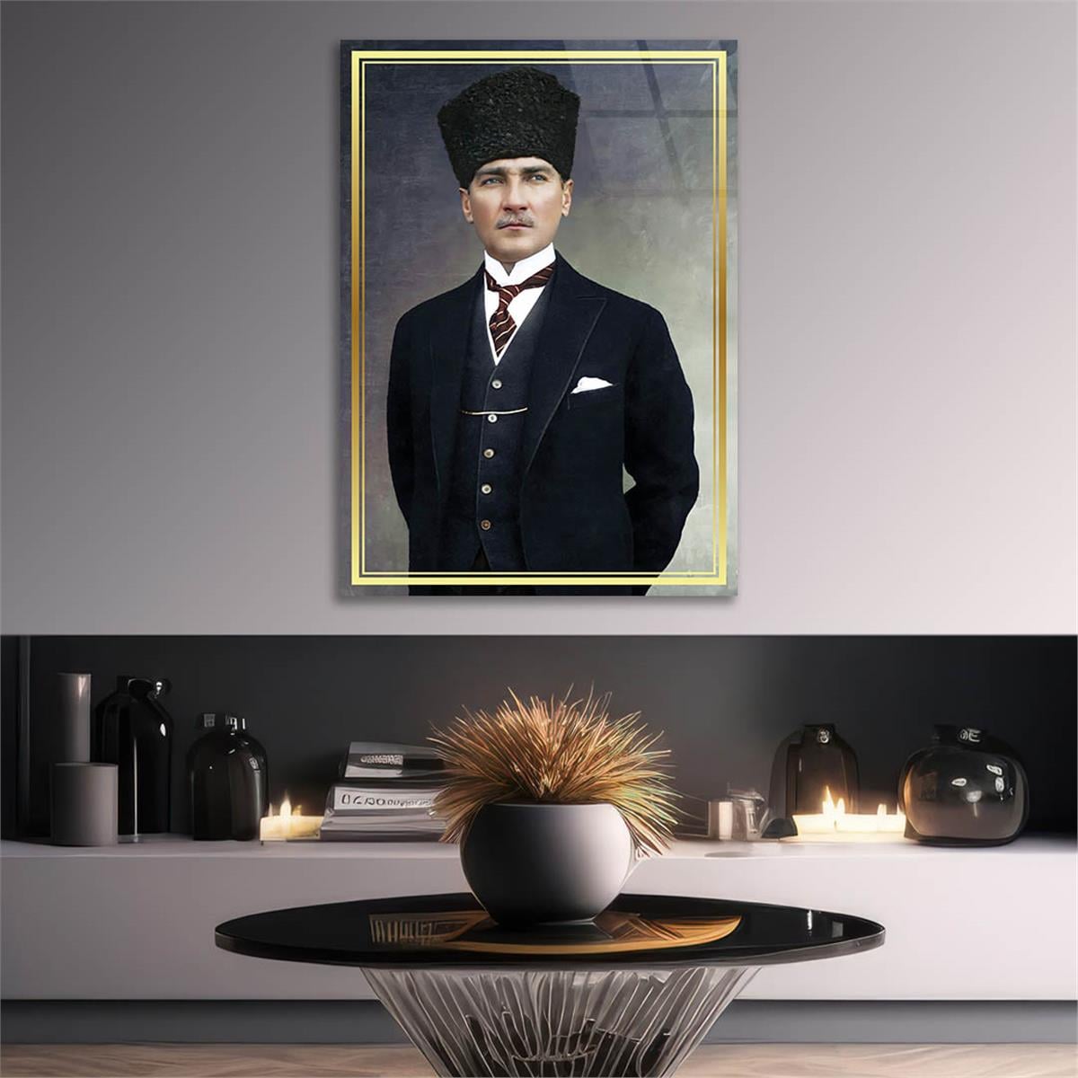 Dikey VatanTemalı Cam Tablo 286