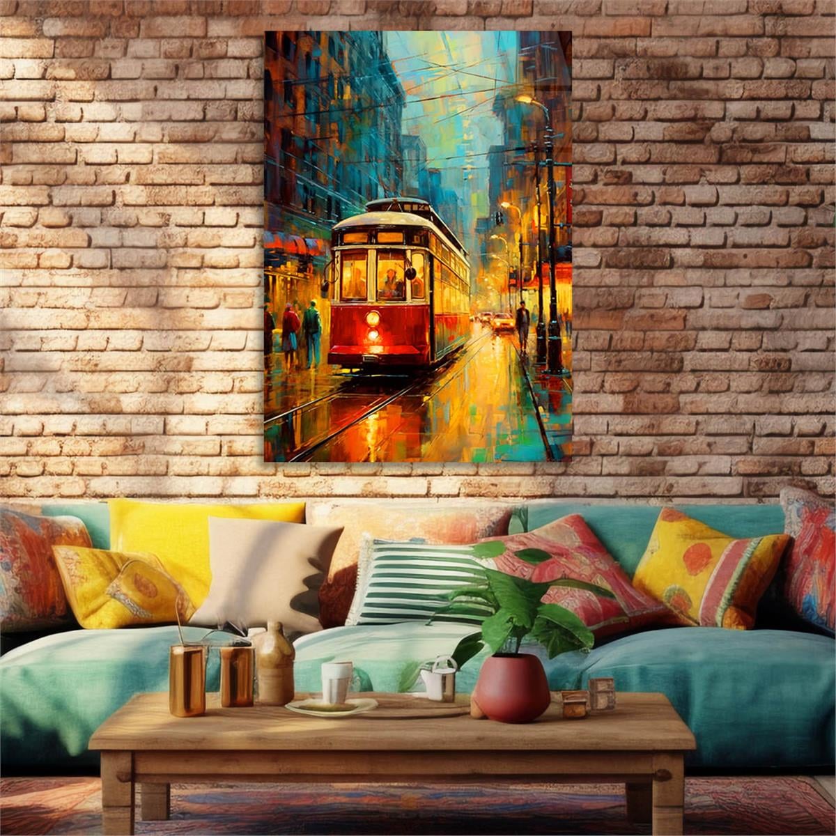 Dikey Sanat Temalı Cam Tablo 529