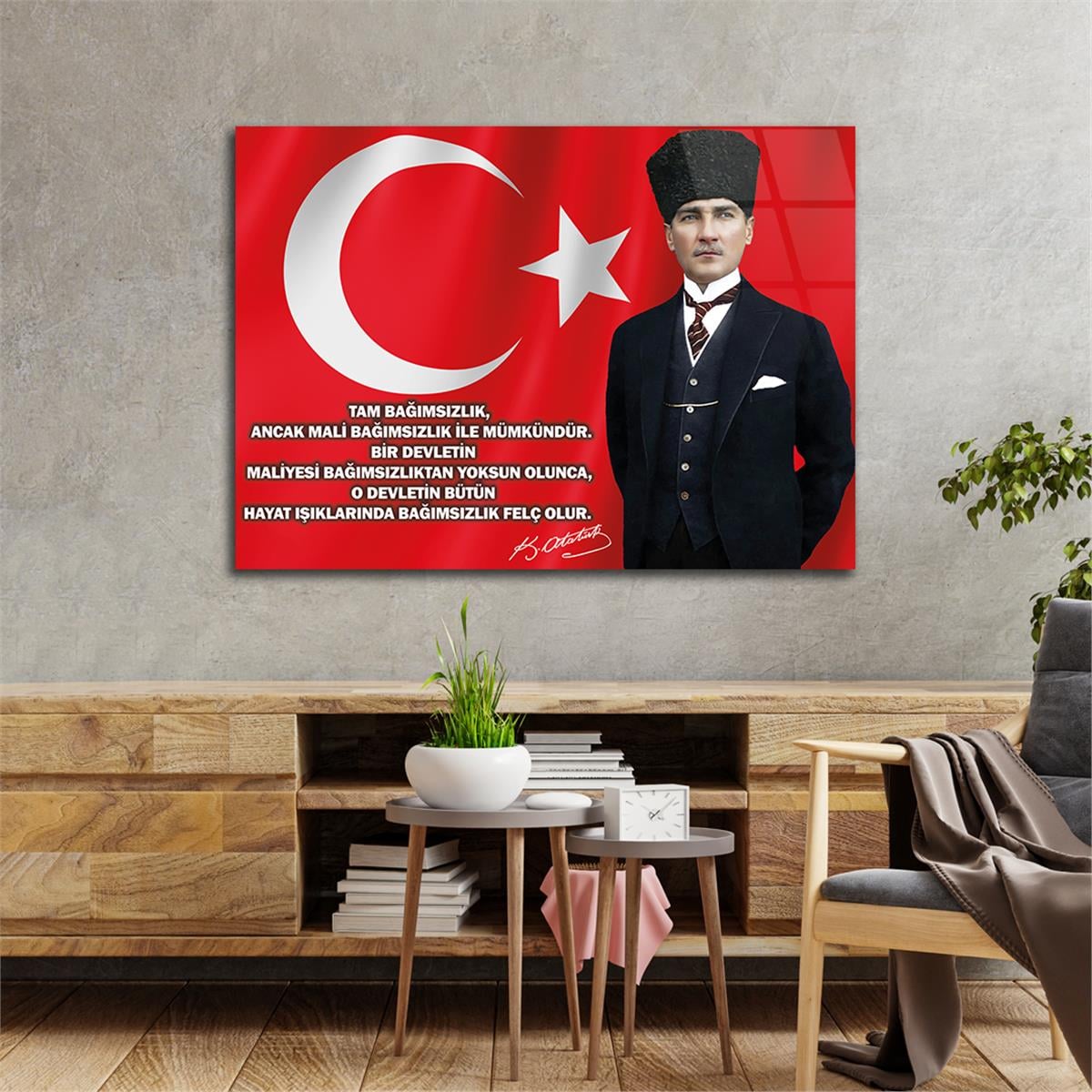 MUSTAFA KEMAL ATATÜRK CAM TABLO 