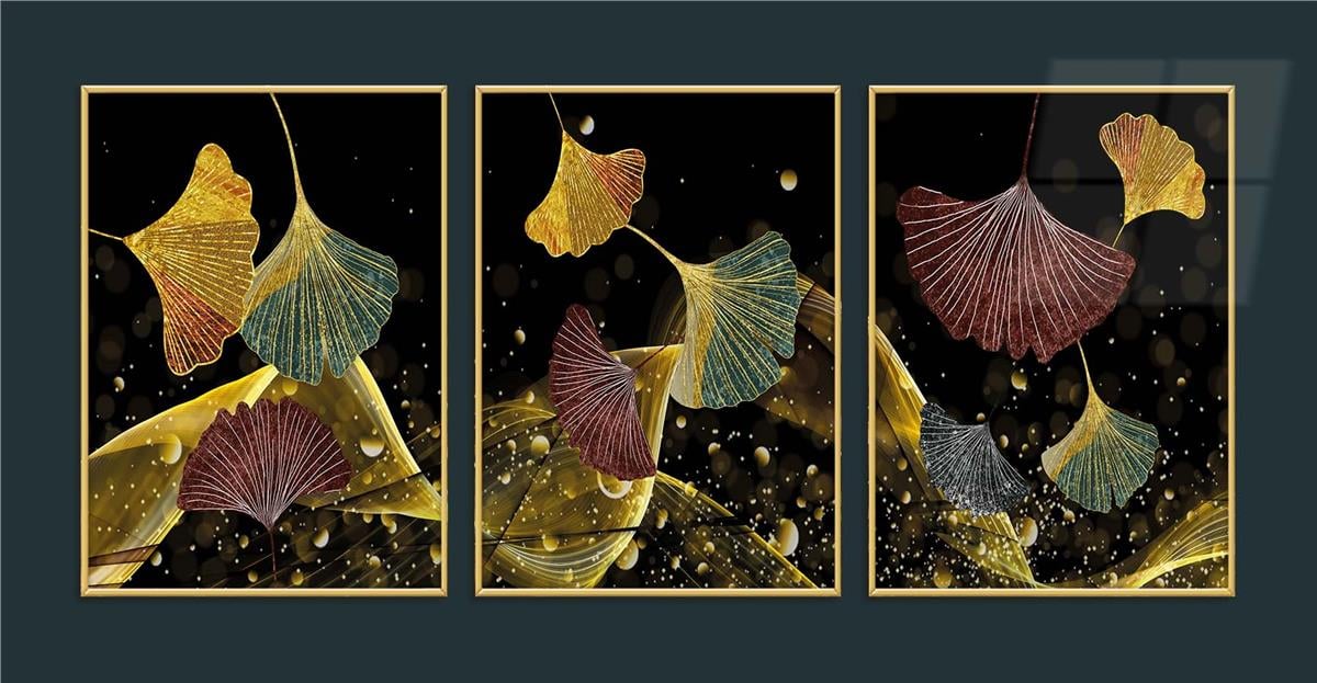 Alüminyum Çerçeveli Sanat Temalı 3'lü Set MDF Tablo 0049