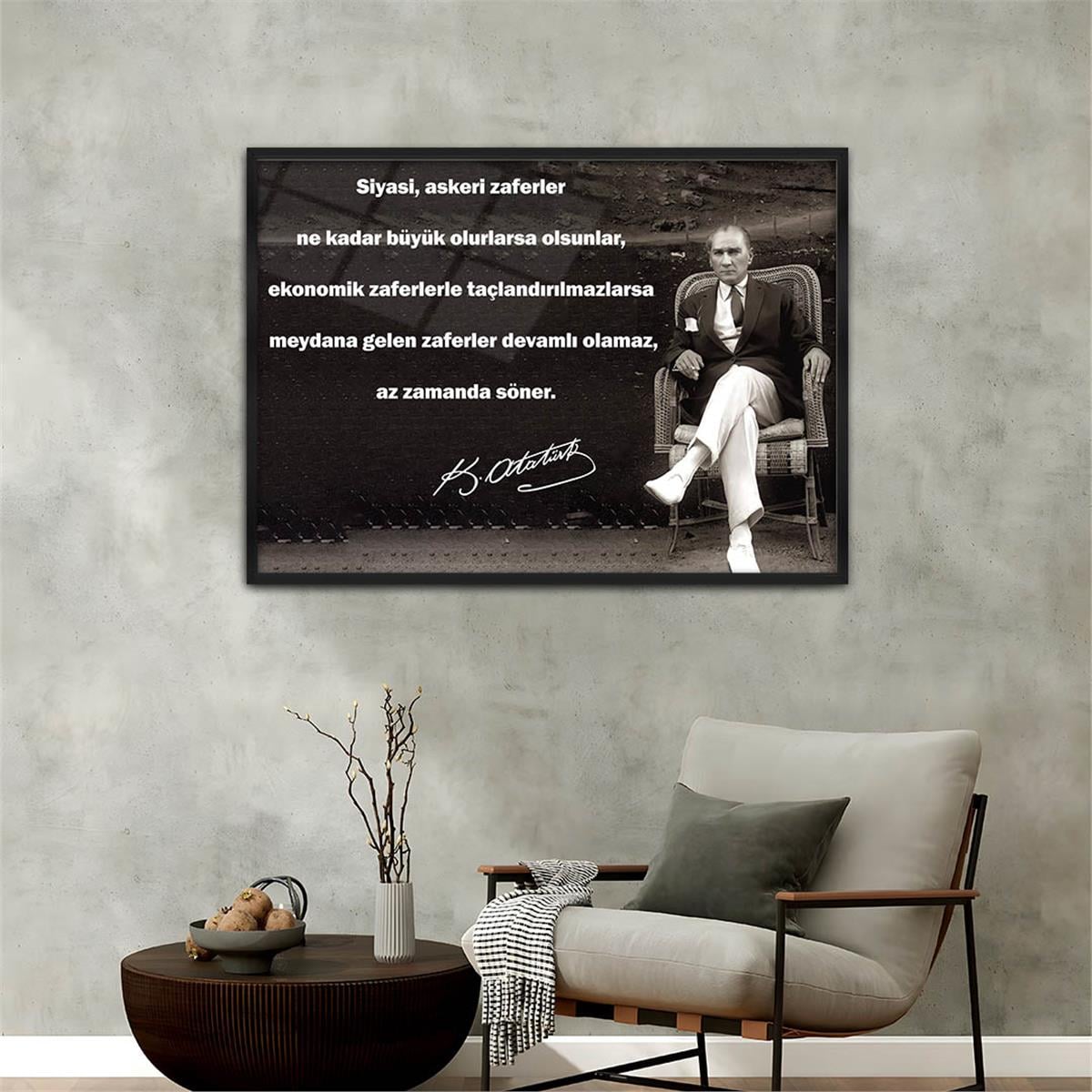 Alüminyum Çerçeveli Vatan Temalı Cam Tablo 038