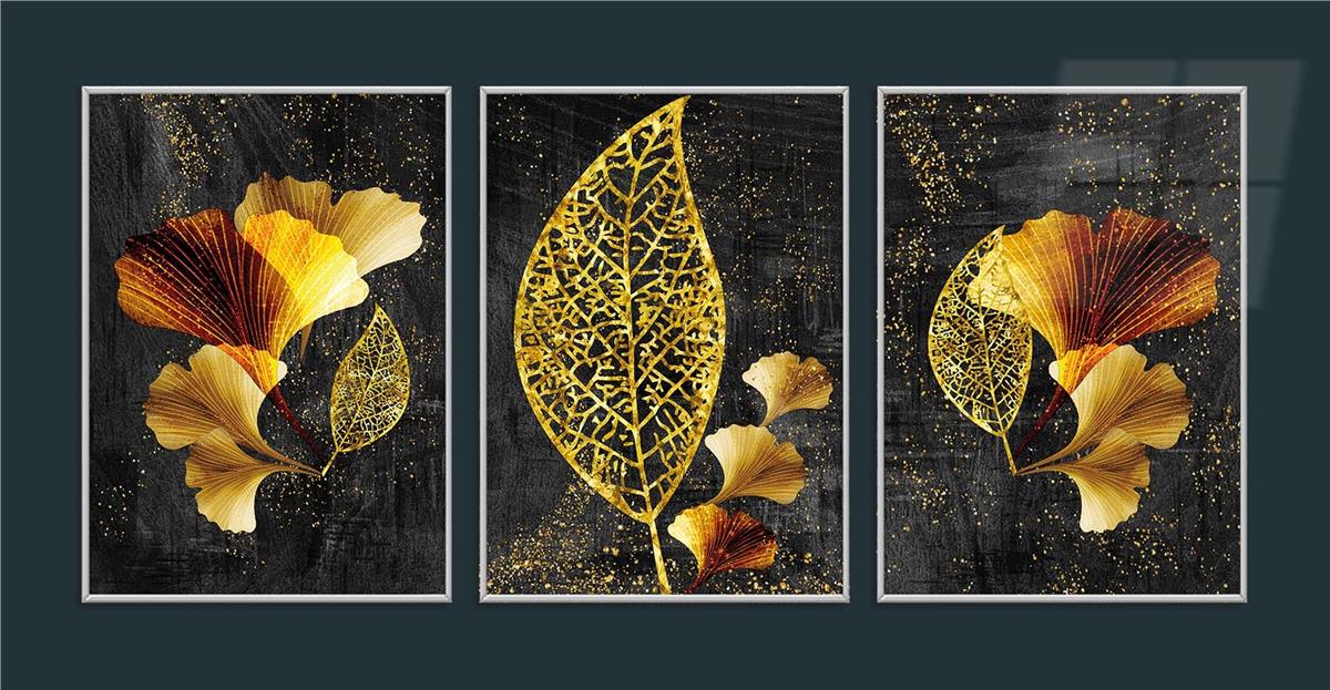 Alüminyum Çerçeveli Sanat Temalı 3'lü Set MDF Tablo 0058