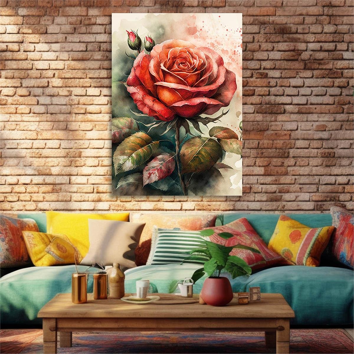 Vertical Tempered Glasss Wall Arts Natured-Themed135