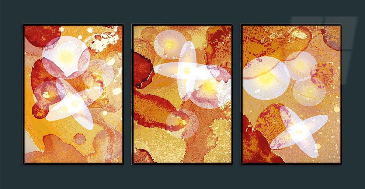Alüminyum Çerçeveli Sanat Temalı 3'lü Set MDF Tablo 0007