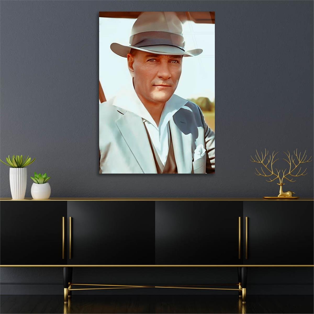 Dikey VatanTemalı Cam Tablo 265