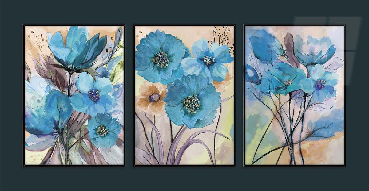 Alüminyum Çerçeveli Sanat Temalı 3'lü Set CAM Tablo 0081