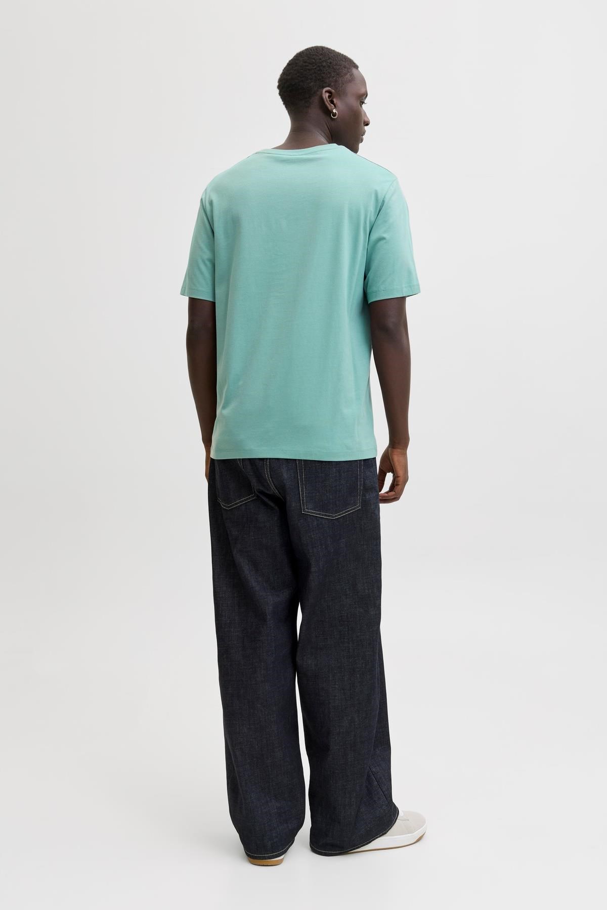 Jack & Jones Erkek Bisiklet Yaka Grafik Baskılı Tişört 