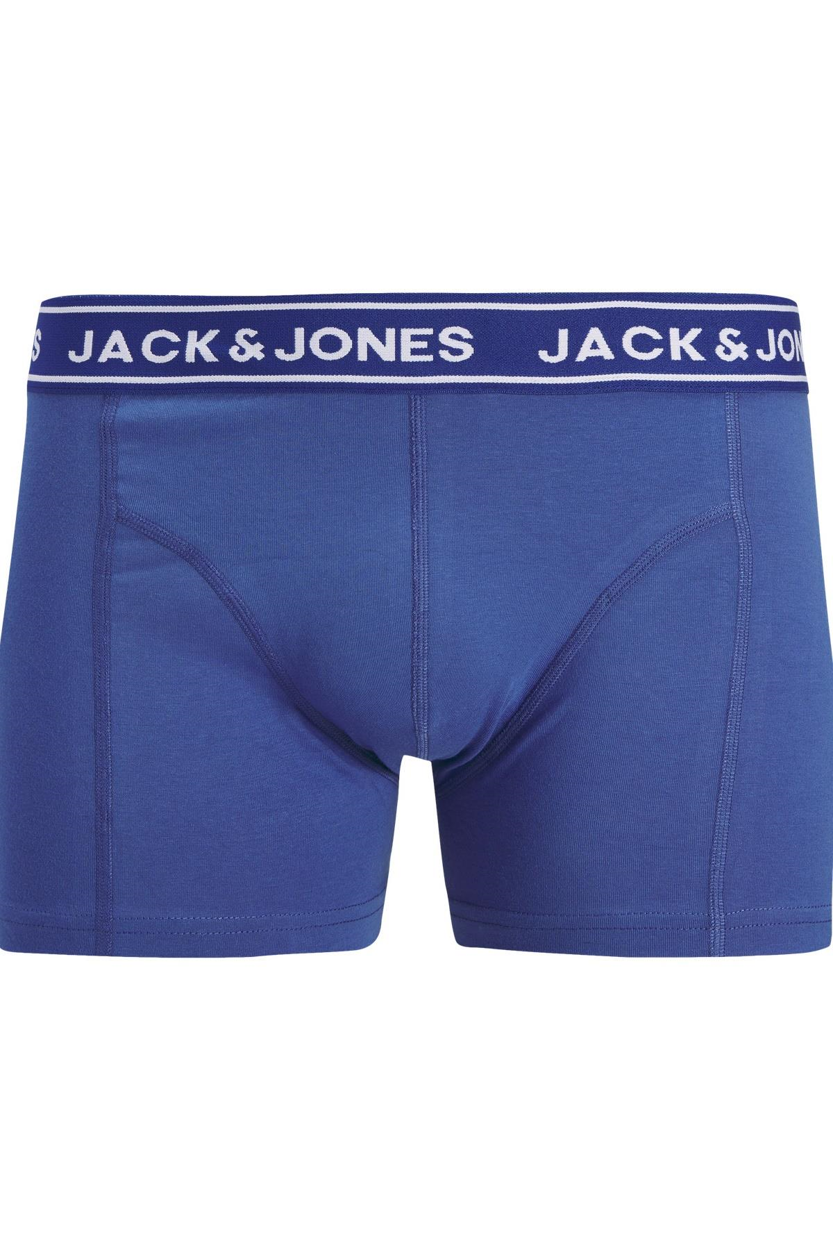 JACK & JONES Erkek JACDANNY SOLID TRUNKS 3 PACK Pamuklu Boxer 