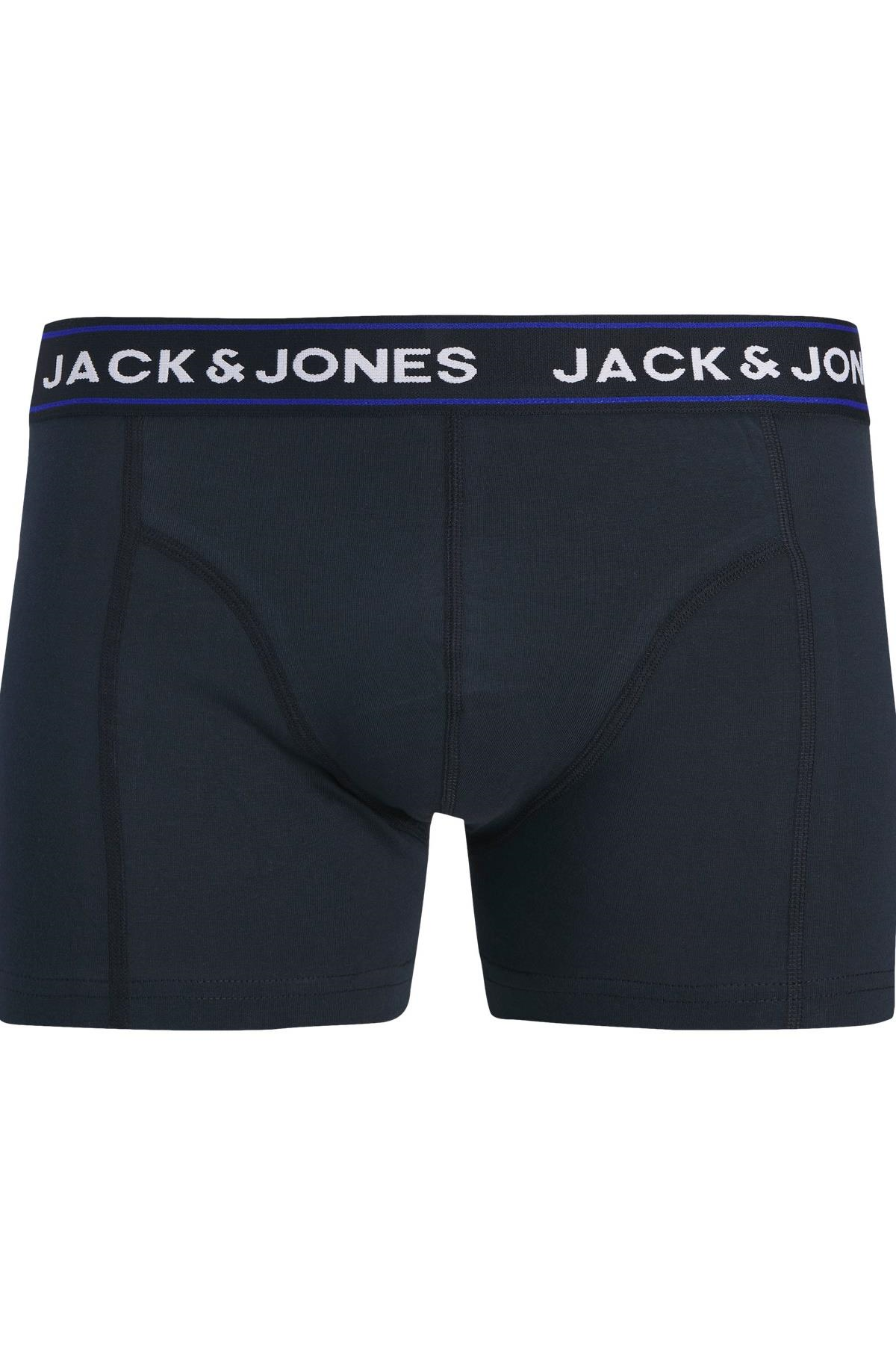 JACK & JONES Erkek JACDANNY SOLID TRUNKS 3 PACK Pamuklu Boxer 