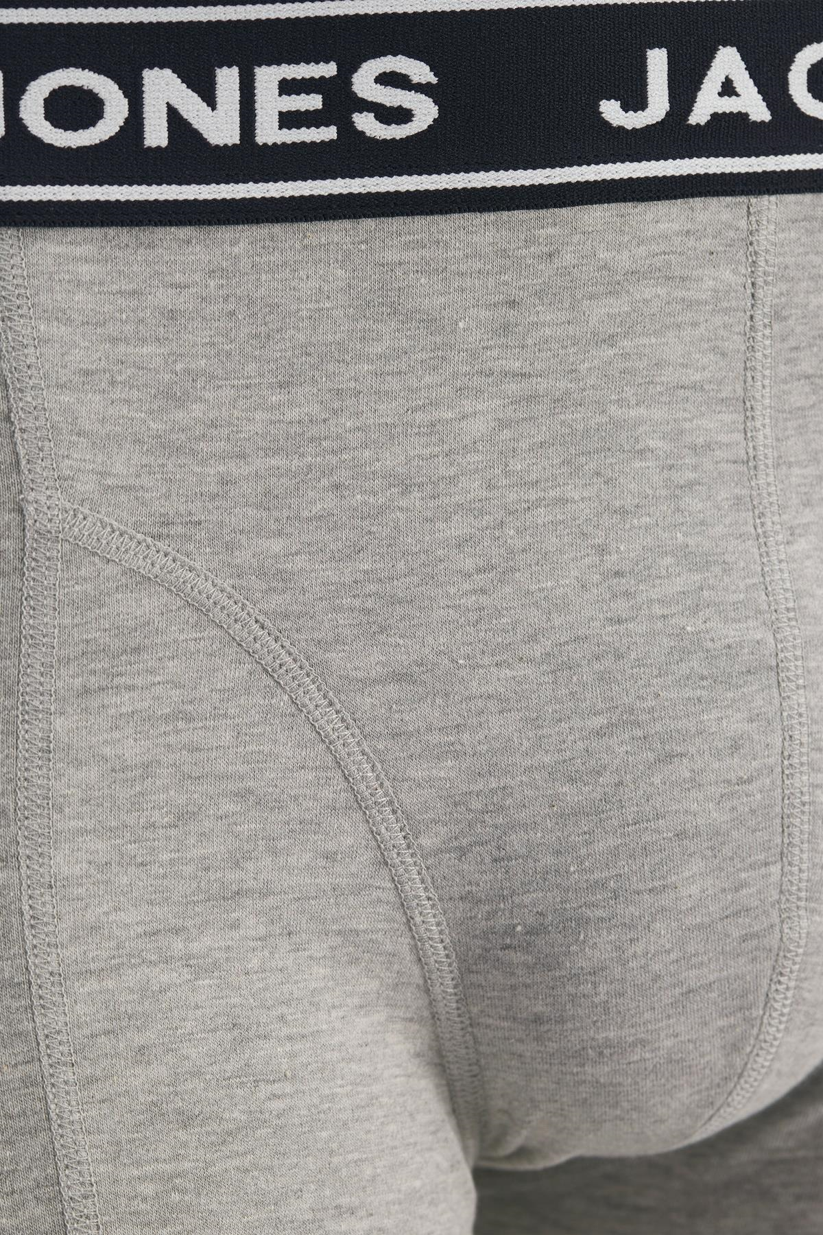 JACK & JONES Erkek JACDANNY SOLID TRUNKS 3 PACK Pamuklu Boxer 