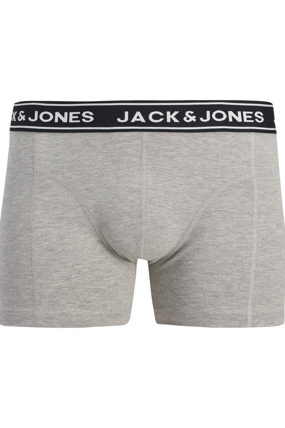 JACK & JONES Erkek JACDANNY SOLID TRUNKS 3 PACK Pamuklu Boxer 
