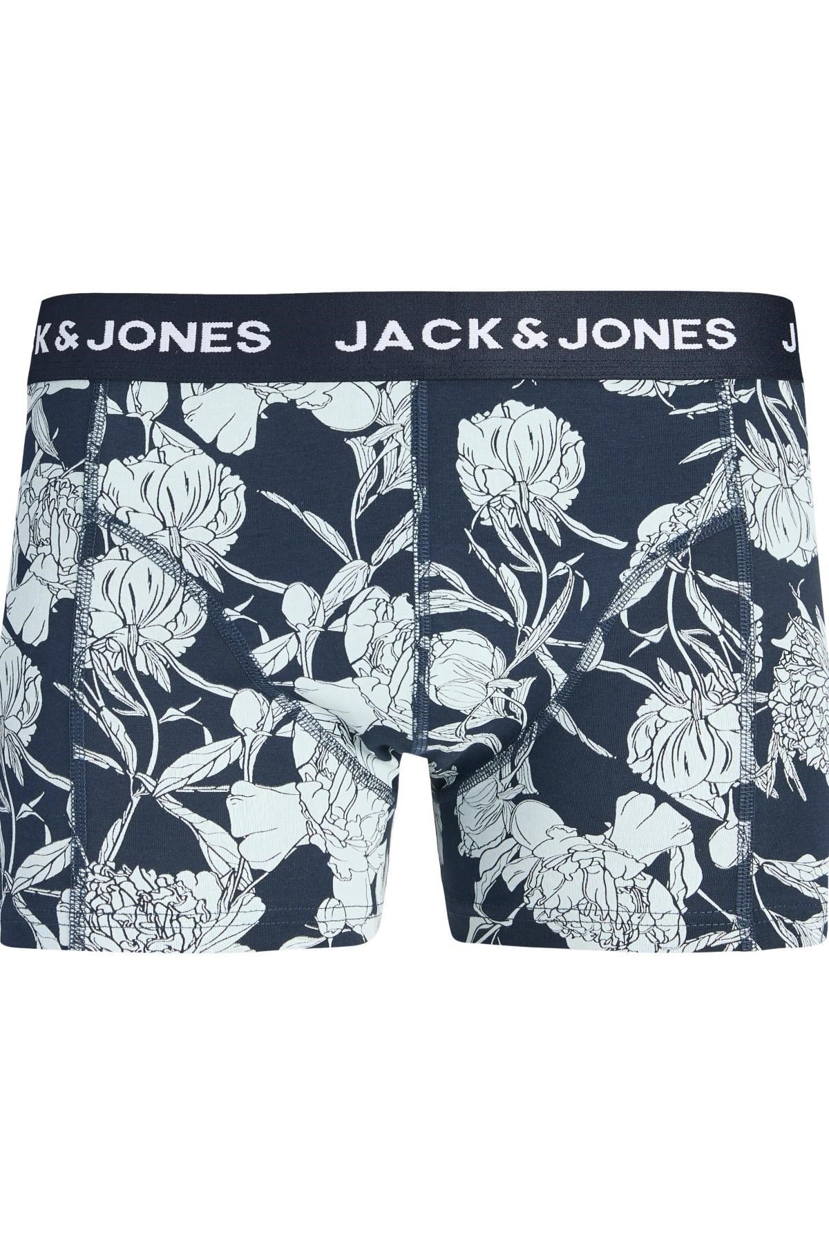 Jack & Jones JACABSTRACT Flower Erkek Boxer 3'lü Paket Desenli Rahat Pamuklu Günlük 