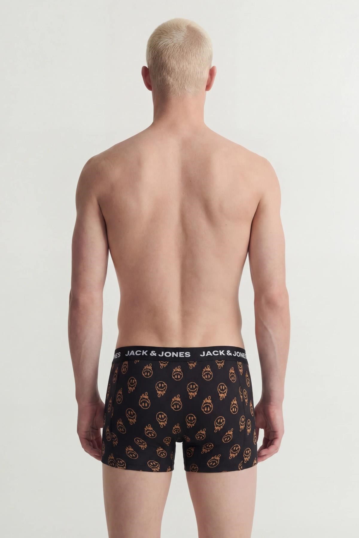 Jack & Jones JACDALE Smiley Erkek Boxer 3'lü Paket Desenli Pamuklu Rahat 