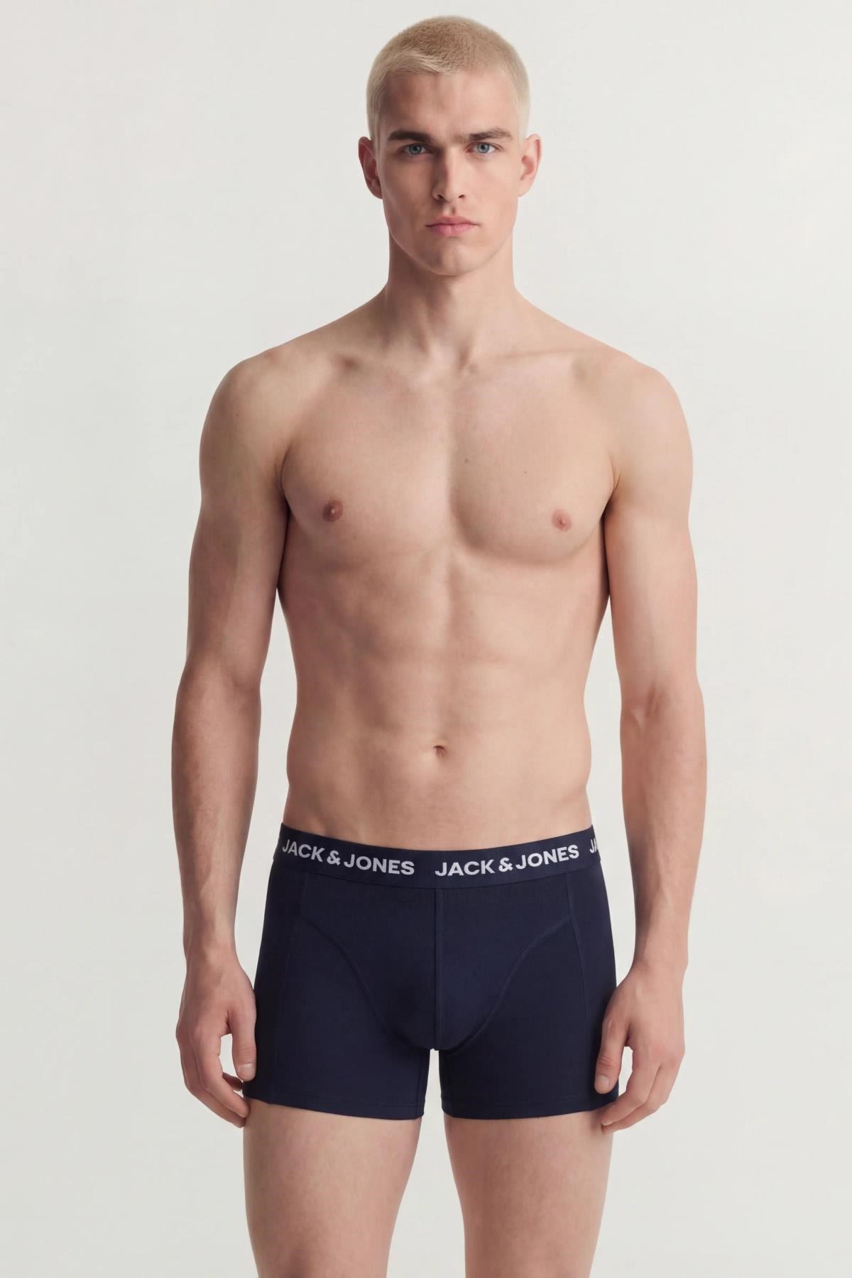 Jack & Jones JACDALE Smiley Erkek Boxer 3'lü Paket Desenli Pamuklu Rahat 