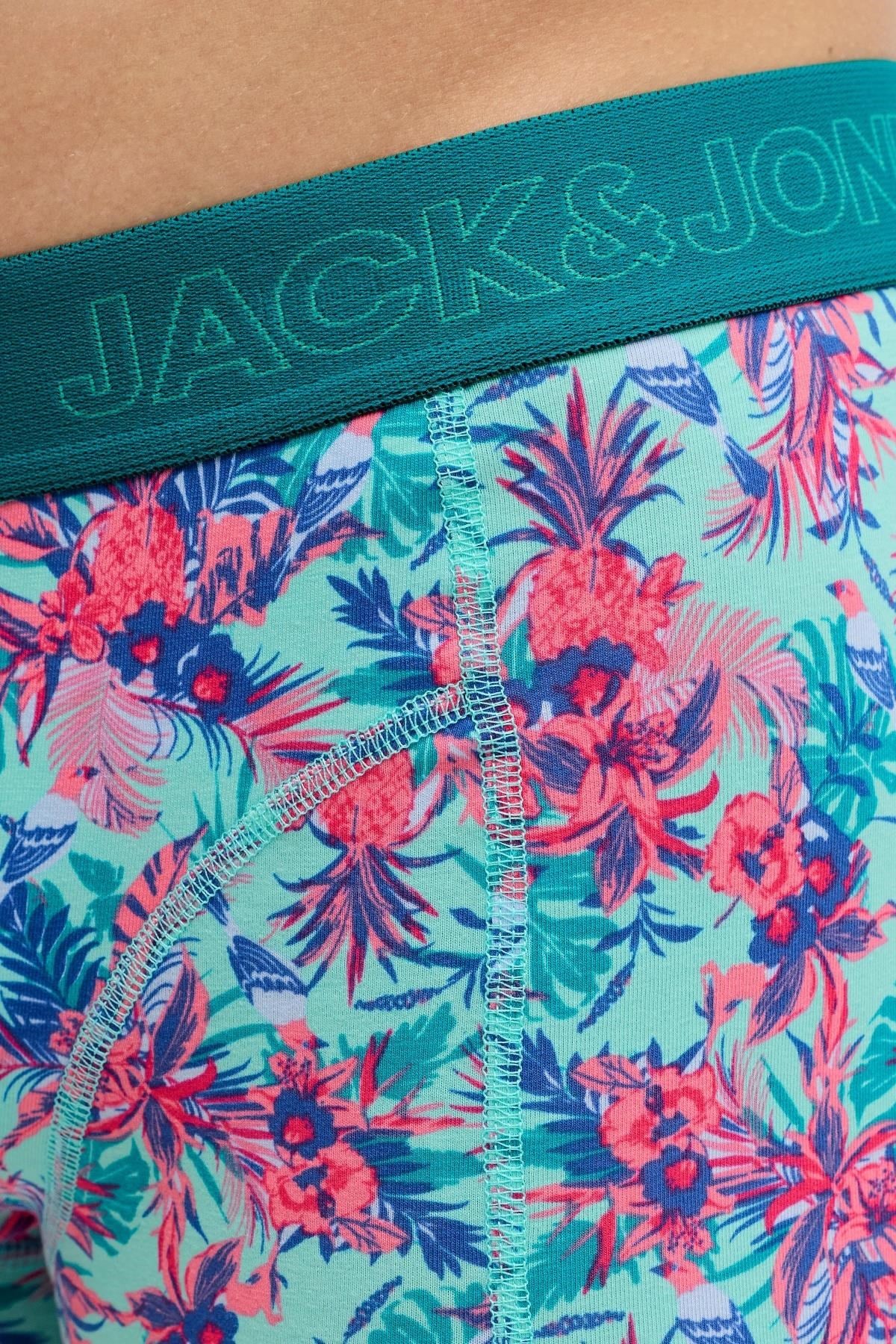 Jack & Jones JACEXOTIC Leaves 3’lü Boxer Seti Erkek Rahat Esnek Desenli 