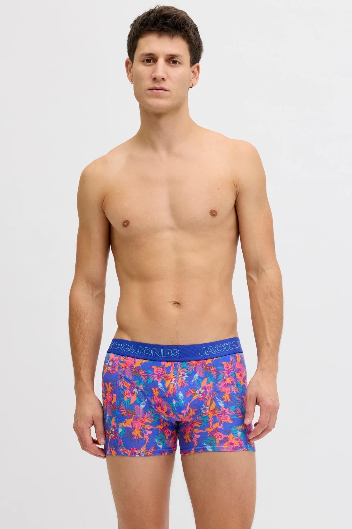 Jack & Jones JACEXOTIC Leaves 3’lü Boxer Seti Erkek Rahat Esnek Desenli 