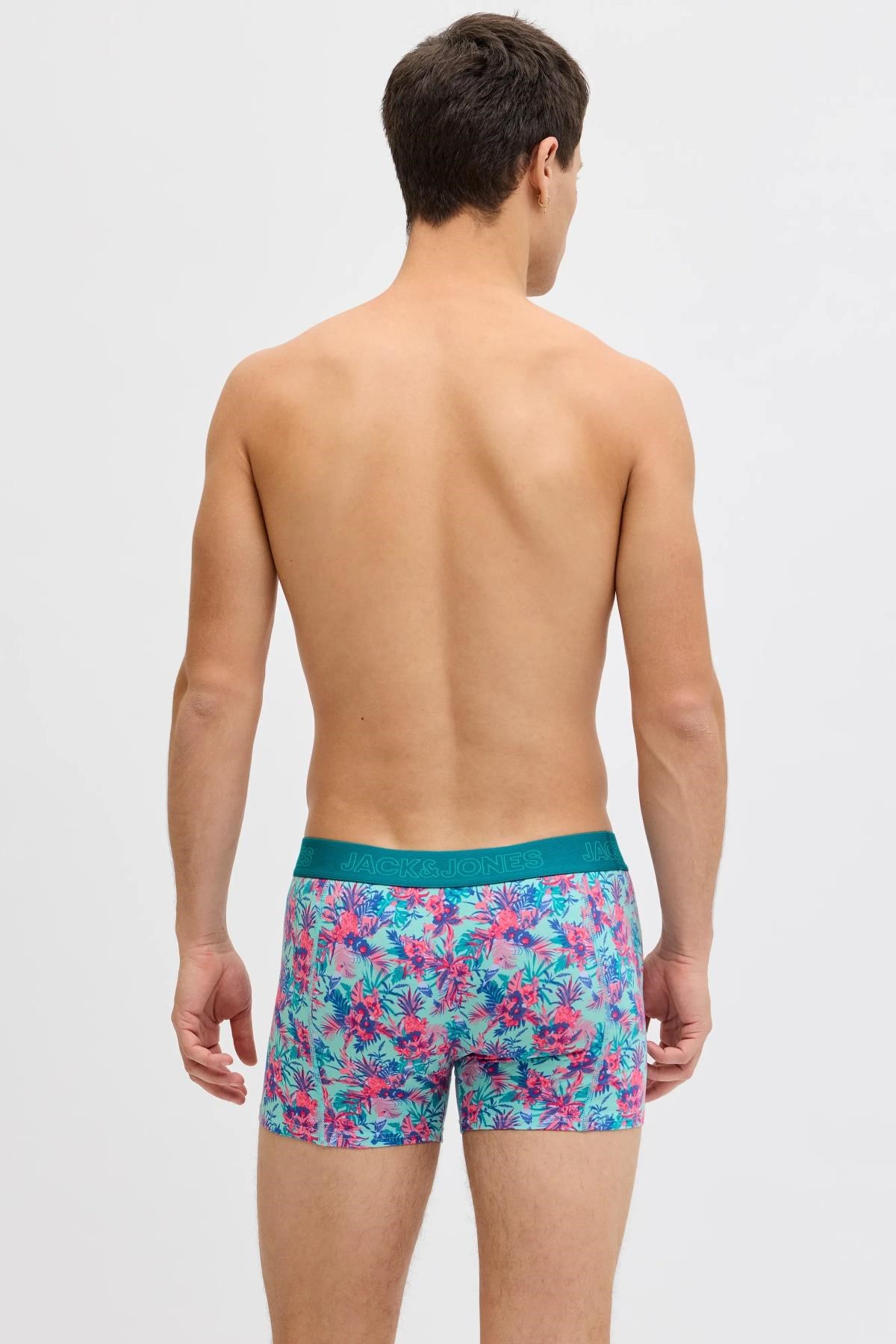 Jack & Jones JACEXOTIC Leaves 3’lü Boxer Seti Erkek Rahat Esnek Desenli 
