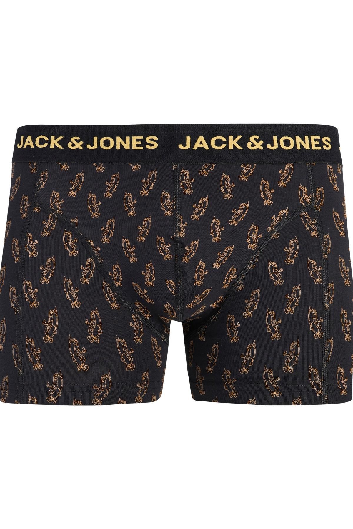 Jack & Jones JACLOGO Food Erkek Boxer 3'lü Paket Desenli Pamuklu Rahat 