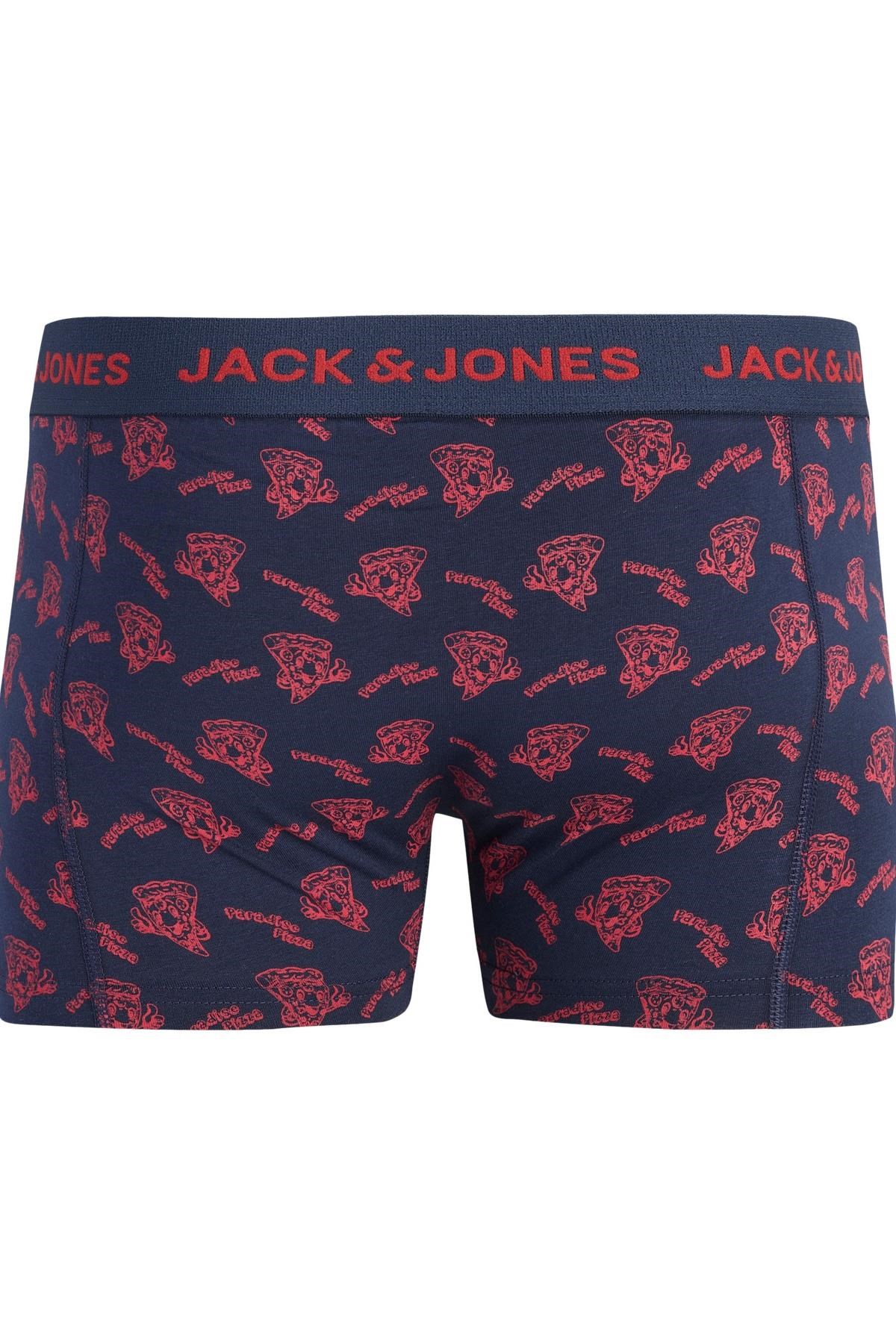 Jack & Jones JACLOGO Food Erkek Boxer 3'lü Paket Desenli Pamuklu Rahat 