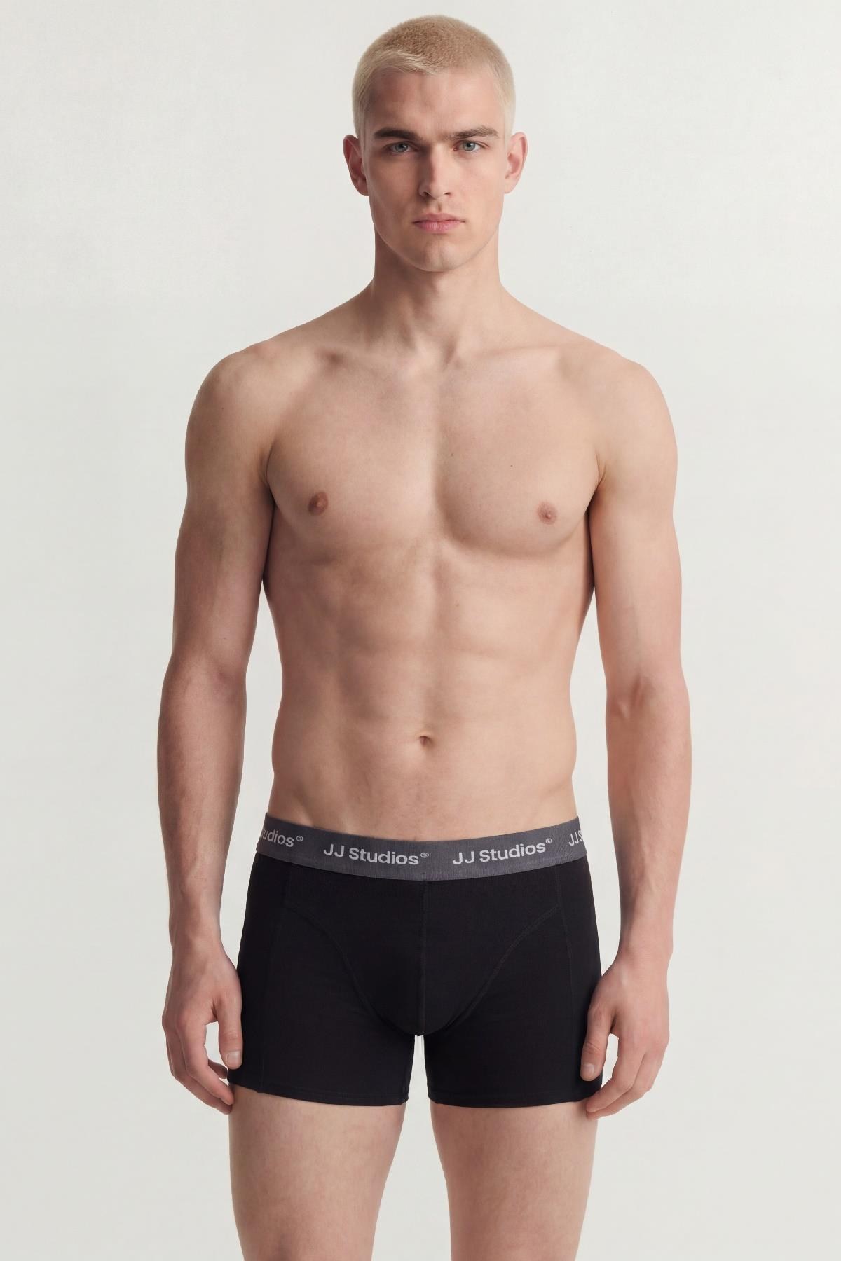 Jack & Jones JACSOHO Solid Erkek Boxer 3'lü Paket Pamuklu Rahat 