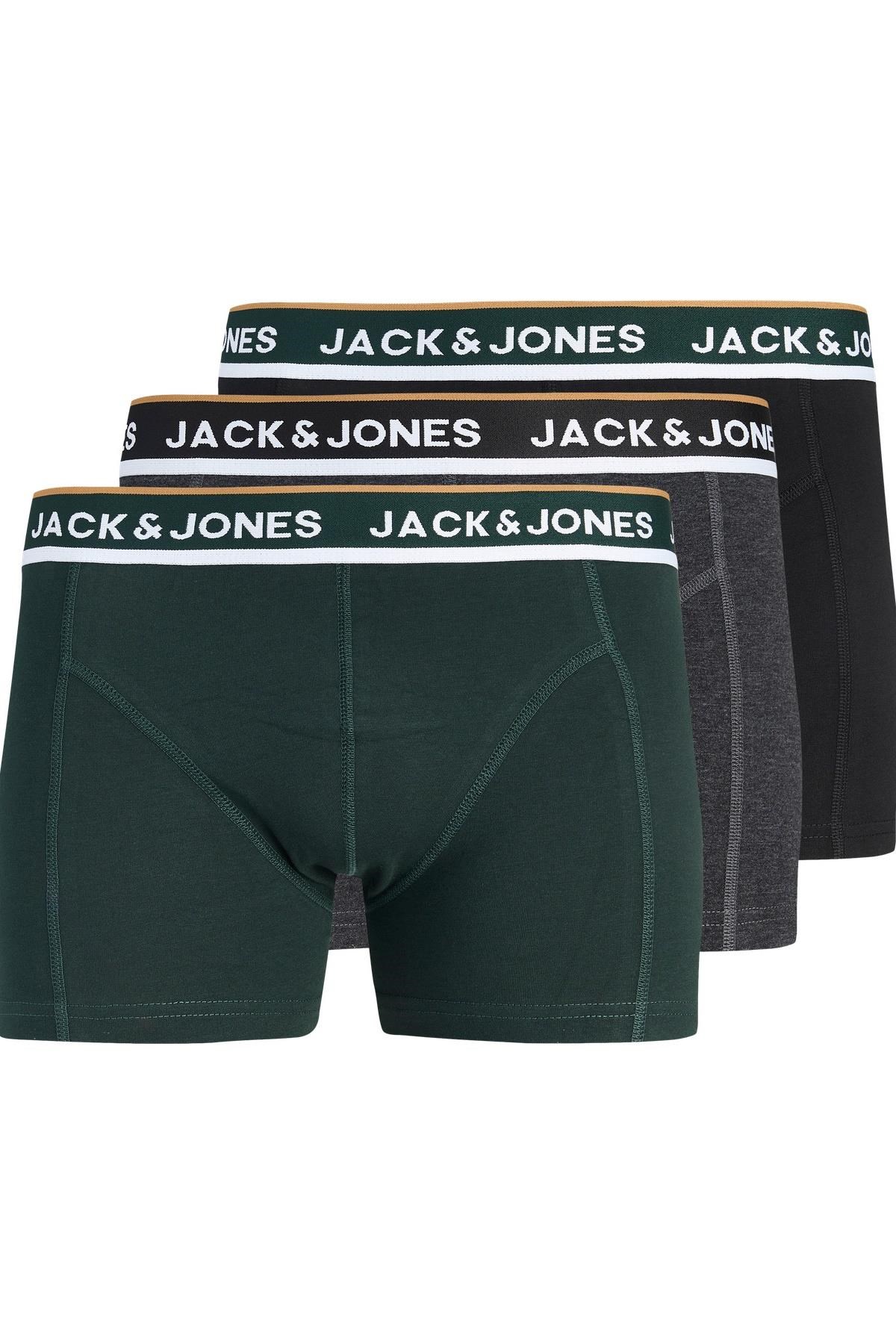 Jack & Jones JACSWAY Solid Erkek Boxer 3'lü Paket Pamuklu Rahat 