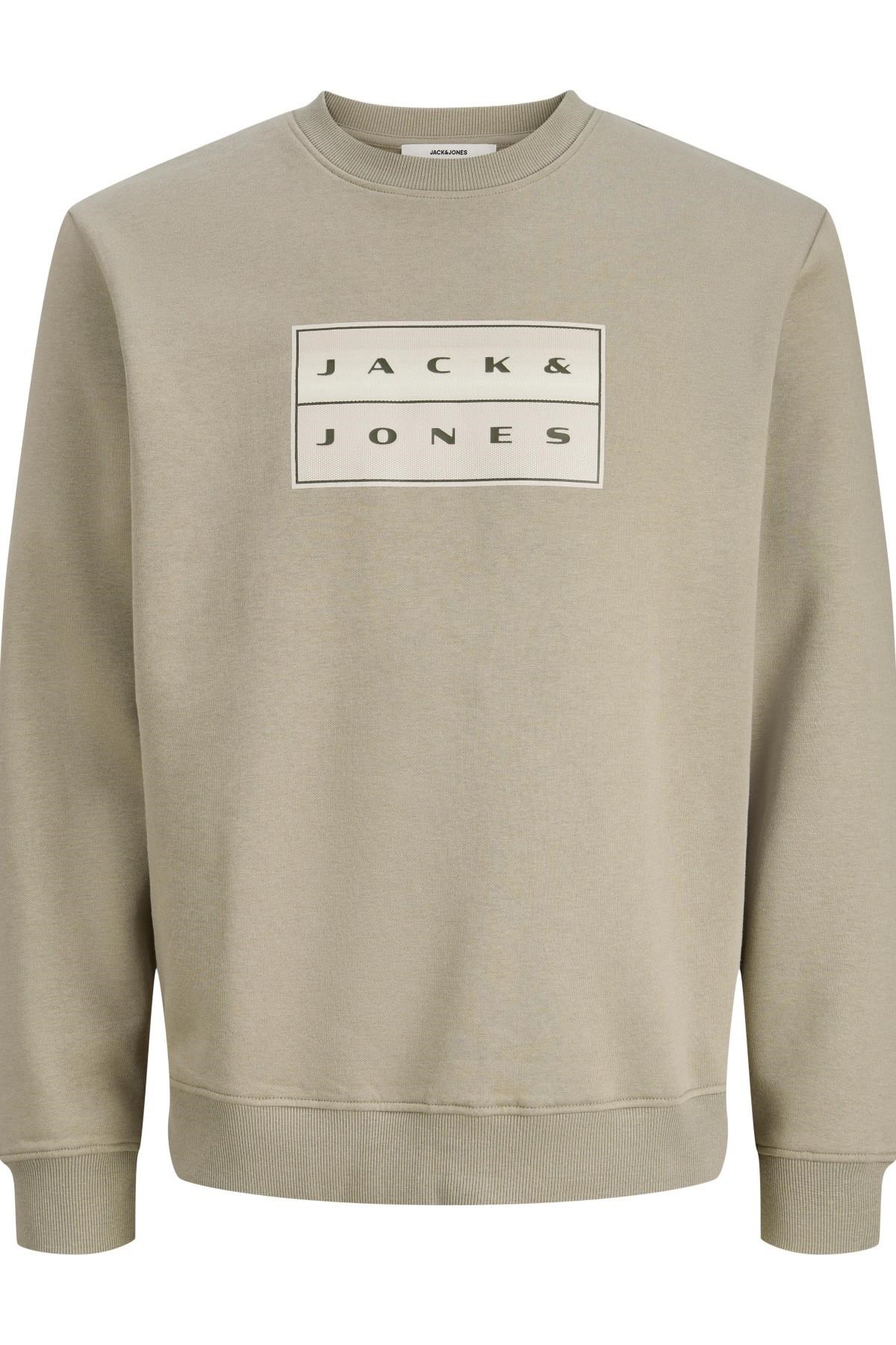 Jack & Jones JCOFUSION Erkek Bisiklet Yaka Box Fit Sweatshirt Günlük Rahat 
